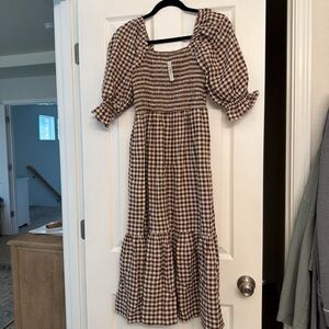 Madewell Gingham Smocked Dress